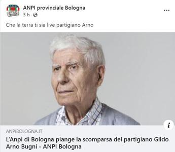 Gildo Bugni morto a 96 anni il partigiano Arno