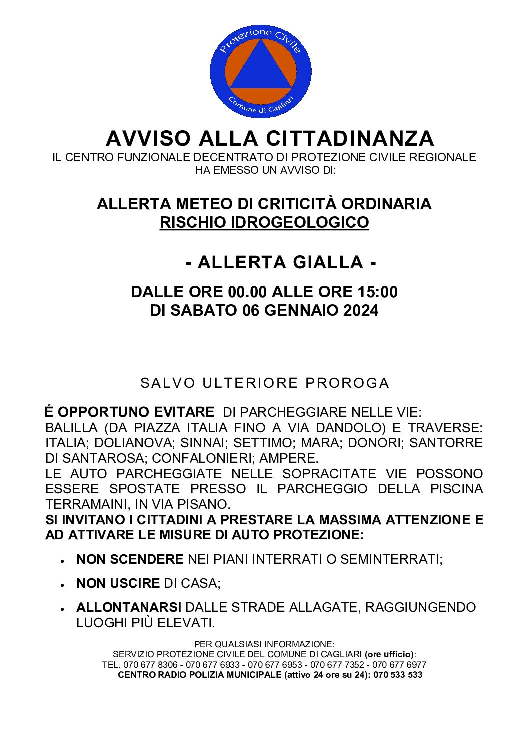 Avviso Protezione Civile Comune di Cagliari area Pirri pdf