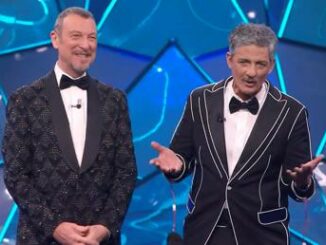 Fiorello Amadeus ultimo Sanremo il figlio deve tornare a scuola