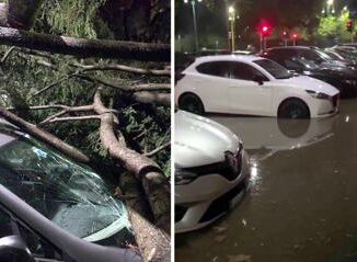 Maltempo si abbatte sulla Lombardia bomba dacqua tromba daria e voragine