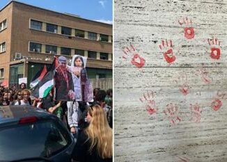 Studenti pro Palestina al via il corteo dentro La Sapienza Fuori la guerra dalluniversita