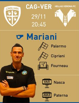 l'arbitro della partita di domani, il Signor mariani di Aprilia