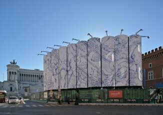 Roma silos cantiere piazza Venezia Metro C diventano tele darte contemporanea